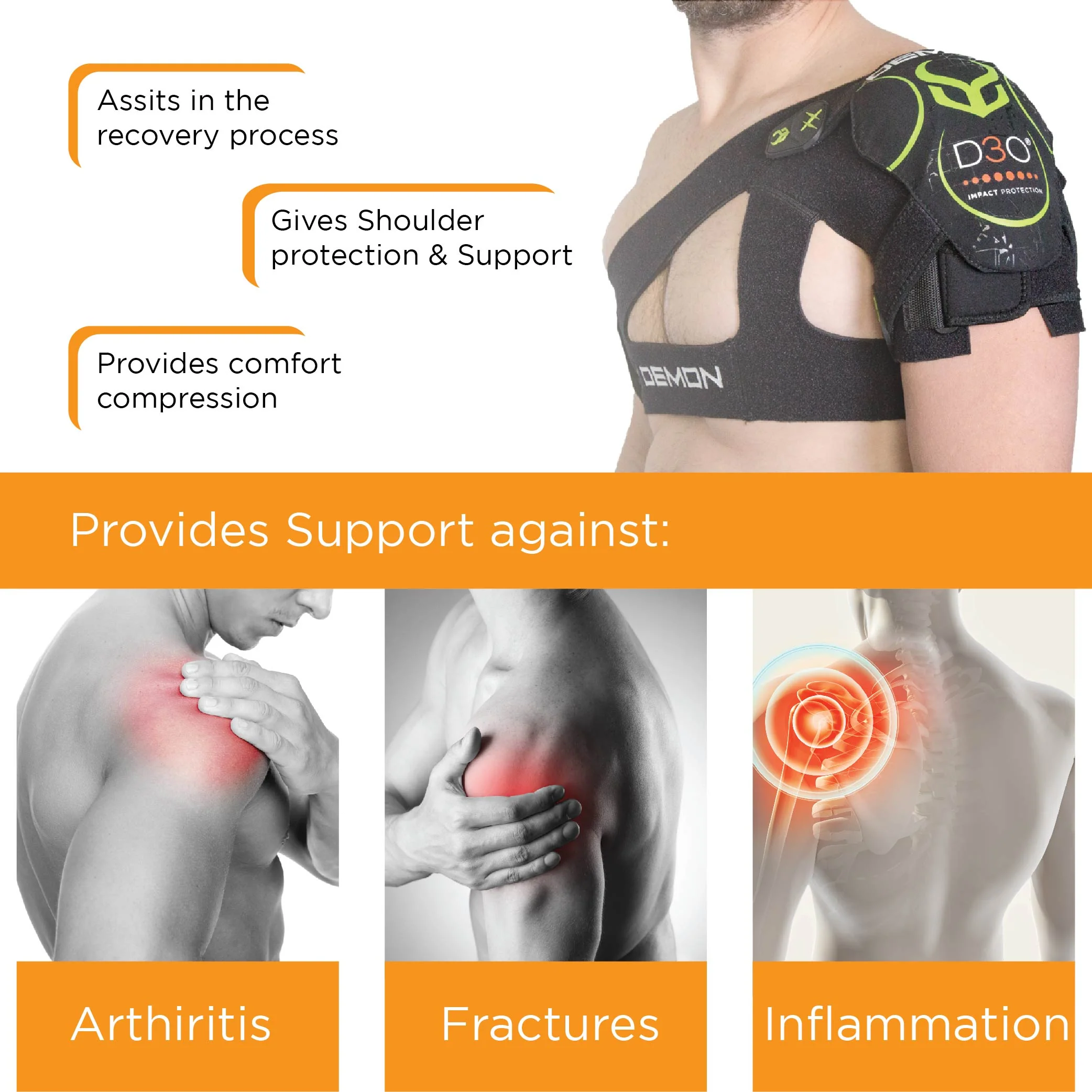 Demon X D3O Shoulder Stability Impact Protector - Image 5